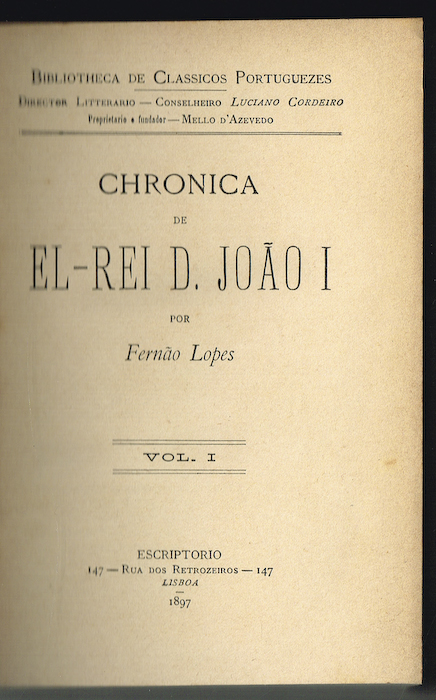 CHRONICA DE EL-REI D. JOO I